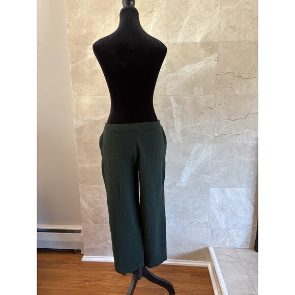 St. John Santana Knit Wide Leg Pants – Sz 6 - Hunter Green, Vintage Quiet Luxury - Picture 9 of 11